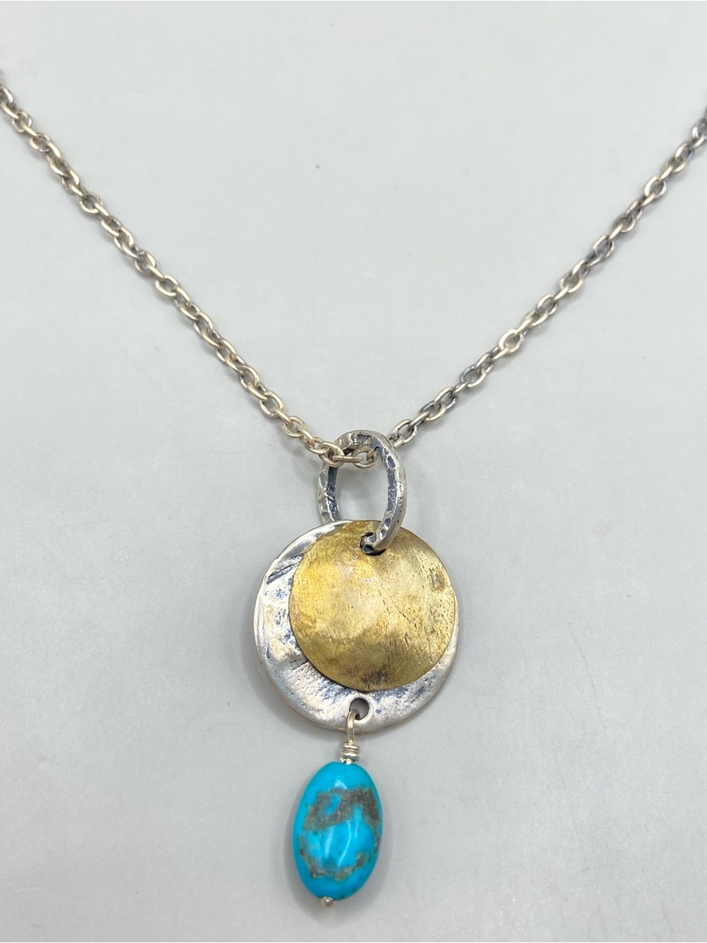 Silpada Silver, Turquoise, and Brass Necklace